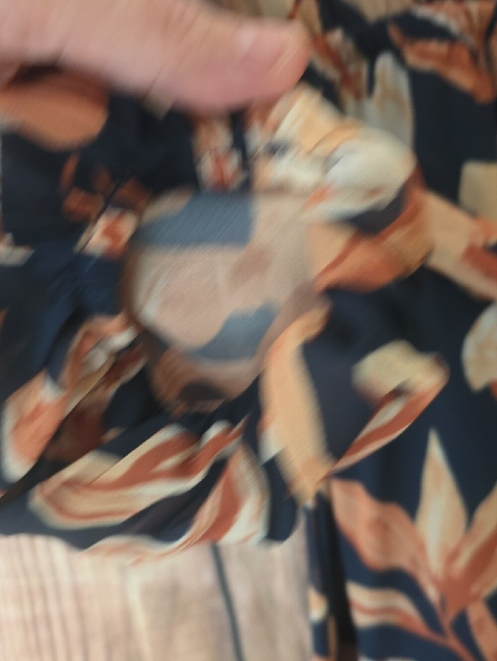 Flying Tomato Large Navy  Dress with Cream & Tan Floral Print - Picture 6 of 14